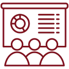Icon of people watching a presentation screen.